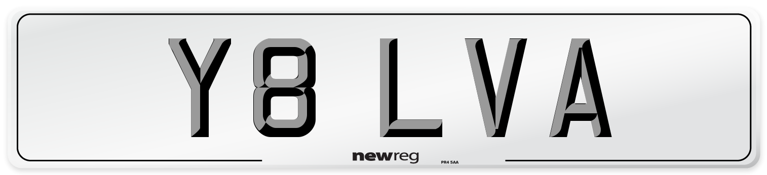Y8 LVA Number Plate from New Reg